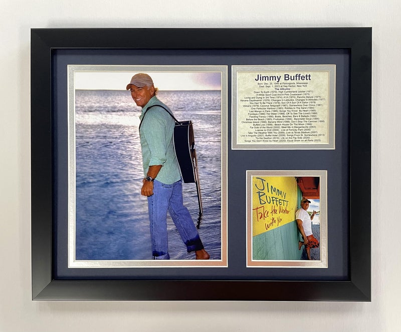 Legends Never Die Jimmy Buffet II Framed Photo Collage, 11 x 14-Inch (16575U), Black - Image 1